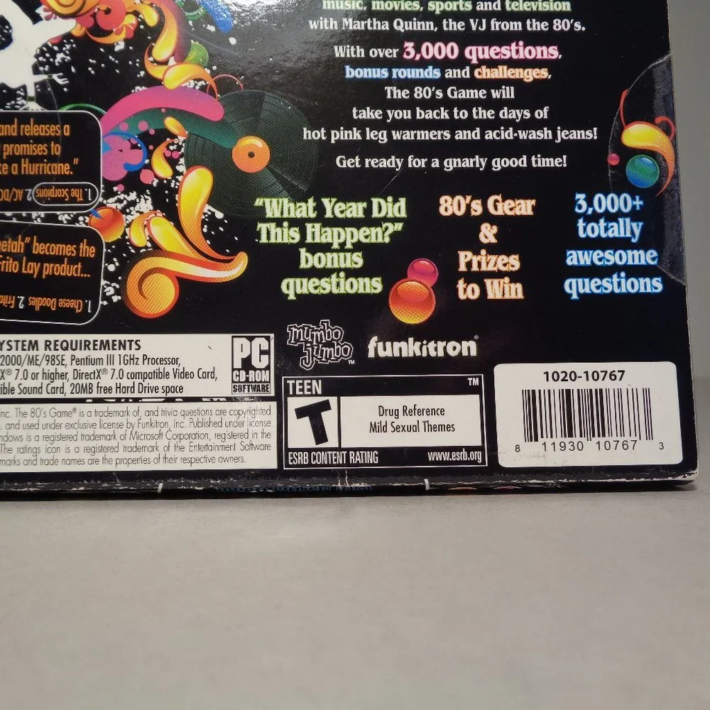 THE 80's GAME With Martha Quinn New PC CD-ROM Software Video Game / Trivia